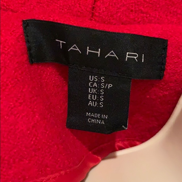 Tahari Boiled Wool Drape Front Coat - Picture 5 of 5
